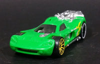 2014 Hot Wheels Track Builder Spine Busters Green Die Cast Toy Car Vehicle - Treasure Valley Antiques & Collectibles