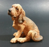 Light Brown Hound Dog Sitting Resin Figurine - Treasure Valley Antiques & Collectibles