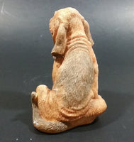 Light Brown Hound Dog Sitting Resin Figurine - Treasure Valley Antiques & Collectibles