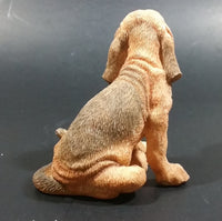 Light Brown Hound Dog Sitting Resin Figurine - Treasure Valley Antiques & Collectibles