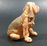 Light Brown Hound Dog Sitting Resin Figurine - Treasure Valley Antiques & Collectibles