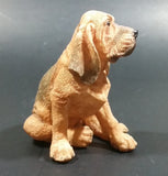 Light Brown Hound Dog Sitting Resin Figurine - Treasure Valley Antiques & Collectibles