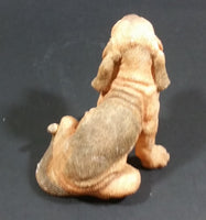 Light Brown Hound Dog Sitting Resin Figurine - Treasure Valley Antiques & Collectibles