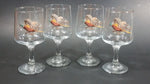 Set of 4 Vintage Libbey Pheasant Hunting Game Bird Rimmed 5" Wine Glasses - Treasure Valley Antiques & Collectibles