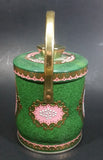 Vintage Murray Allen Imported Quality Confections Enchantress Green Pink Cameo Style Tin Container with Handle - Treasure Valley Antiques & Collectibles