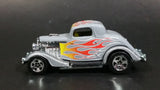 2006 Hot Wheels '34 Ford 3-Window Grey with Flames Die Cast Toy Car Hot Rod Vehicle - Treasure Valley Antiques & Collectibles