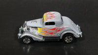 2006 Hot Wheels '34 Ford 3-Window Grey with Flames Die Cast Toy Car Hot Rod Vehicle - Treasure Valley Antiques & Collectibles