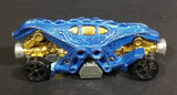 2010 Hot Wheels Race World Underground Double Demon Dinosaur Dark Blue Die Cast Toy Car Vehicle - Treasure Valley Antiques & Collectibles