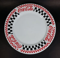 Set of 3 Gibson 2002 Coca-Cola Coke Soda Pop Retro Checkered Ceramic 10 1/2 " Dinner Plates - Treasure Valley Antiques & Collectibles