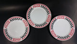 Set of 3 Gibson 2002 Coca-Cola Coke Soda Pop Retro Checkered Ceramic 10 1/2 " Dinner Plates - Treasure Valley Antiques & Collectibles