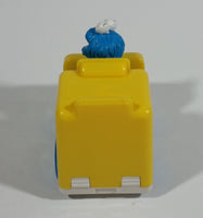 1993 Tyco Jim Henson Productions Sesame Street Blue Cookie Monster Character Yellow School Bus Toy Vehicle