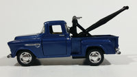 Kinsmart 1955 Chevy Stepside Pickup Tow Truck Blue Friction Pull Back Die Cast Toy Car Vehicle with Opening Doors - Missing the hook and the strings - Treasure Valley Antiques & Collectibles