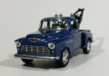 Kinsmart 1955 Chevy Stepside Pickup Tow Truck Blue Friction Pull Back Die Cast Toy Car Vehicle with Opening Doors - Missing the hook and the strings - Treasure Valley Antiques & Collectibles