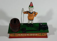 Vintage Collectible Trick Dog Circus Clown Cast Iron Mechanical Coin Bank - Treasure Valley Antiques & Collectibles