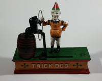 Vintage Collectible Trick Dog Circus Clown Cast Iron Mechanical Coin Bank - Treasure Valley Antiques & Collectibles