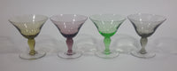 Vintage Set of 4 Colored Iridescent Mixed Color Martini Cocktail Depression Glasses - Treasure Valley Antiques & Collectibles