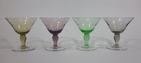 Vintage Set of 4 Colored Iridescent Mixed Color Martini Cocktail Depression Glasses - Treasure Valley Antiques & Collectibles