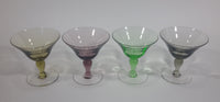 Vintage Set of 4 Colored Iridescent Mixed Color Martini Cocktail Depression Glasses - Treasure Valley Antiques & Collectibles