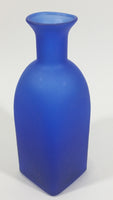 Beautiful 7 1/2" Tall Square Frosted Cobalt Blue Glass Cork Top Bottle - Treasure Valley Antiques & Collectibles