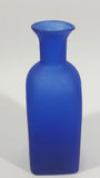 Beautiful 7 1/2" Tall Square Frosted Cobalt Blue Glass Cork Top Bottle - Treasure Valley Antiques & Collectibles