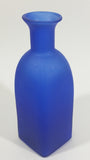 Beautiful 7 1/2" Tall Square Frosted Cobalt Blue Glass Cork Top Bottle - Treasure Valley Antiques & Collectibles