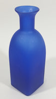 Beautiful 7 1/2" Tall Square Frosted Cobalt Blue Glass Cork Top Bottle - Treasure Valley Antiques & Collectibles