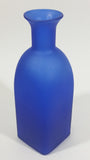 Beautiful 7 1/2" Tall Square Frosted Cobalt Blue Glass Cork Top Bottle - Treasure Valley Antiques & Collectibles