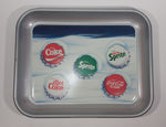 1986 Enjoy Coca-Cola Diet Coke Sprite Soda Pop "Snow Cap Tray" Silver Metal Beverage Serving Tray - Treasure Valley Antiques & Collectibles