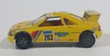 Vintage Majorette Peugeot 405 T 16 Yellow No. 202 with Esso and Michelin Logos 1/60 Scale Die Cast Toy Car Vehicle Made in France - Treasure Valley Antiques & Collectibles