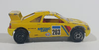 Vintage Majorette Peugeot 405 T 16 Yellow No. 202 with Esso and Michelin Logos 1/60 Scale Die Cast Toy Car Vehicle Made in France - Treasure Valley Antiques & Collectibles