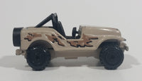 1992 Hot Wheels Action Command Team Roll Patrol Jeep CJ Grayish Tan Army Brown Die Cast Toy Car Vehicle