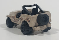 1992 Hot Wheels Action Command Team Roll Patrol Jeep CJ Grayish Tan Army Brown Die Cast Toy Car Vehicle