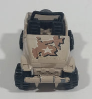 1992 Hot Wheels Action Command Team Roll Patrol Jeep CJ Grayish Tan Army Brown Die Cast Toy Car Vehicle