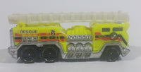 2010 Hot Wheels Race World City 5 Alarm Fire Engine Ladder Truck Yellow Die Cast Toy Car Emergency Rescue Vehicle - Treasure Valley Antiques & Collectibles