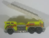 2010 Hot Wheels Race World City 5 Alarm Fire Engine Ladder Truck Yellow Die Cast Toy Car Emergency Rescue Vehicle - Treasure Valley Antiques & Collectibles