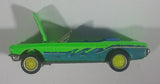 1990 Hot Wheels California Customs '65 Ford Mustang Convertible Fluorescent Green Die Cast Toy Car Vehicle - Opening Hood