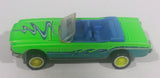 1990 Hot Wheels California Customs '65 Ford Mustang Convertible Fluorescent Green Die Cast Toy Car Vehicle - Opening Hood