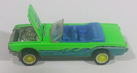 1990 Hot Wheels California Customs '65 Ford Mustang Convertible Fluorescent Green Die Cast Toy Car Vehicle - Opening Hood