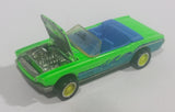 1990 Hot Wheels California Customs '65 Ford Mustang Convertible Fluorescent Green Die Cast Toy Car Vehicle - Opening Hood