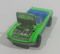 1990 Hot Wheels California Customs '65 Ford Mustang Convertible Fluorescent Green Die Cast Toy Car Vehicle - Opening Hood