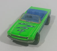 1990 Hot Wheels California Customs '65 Ford Mustang Convertible Fluorescent Green Die Cast Toy Car Vehicle - Opening Hood - Treasure Valley Antiques & Collectibles