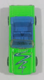 1990 Hot Wheels California Customs '65 Ford Mustang Convertible Fluorescent Green Die Cast Toy Car Vehicle - Opening Hood