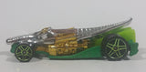 2013 Hot Wheels Chrome Racers Croc Rod Chrome Lime Green Gold Die Cast Toy Car Vehicle - Treasure Valley Antiques & Collectibles