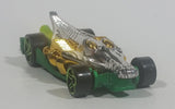 2013 Hot Wheels Chrome Racers Croc Rod Chrome Lime Green Gold Die Cast Toy Car Vehicle - Treasure Valley Antiques & Collectibles