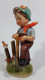 Vintage Boy with Shovel Bird on a Post Ceramic Figurine - Hummel Style Japan - Repairs - Treasure Valley Antiques & Collectibles