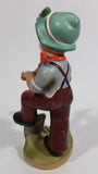 Vintage Boy with Shovel Bird on a Post Ceramic Figurine - Hummel Style Japan - Repairs - Treasure Valley Antiques & Collectibles