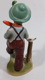 Vintage Boy with Shovel Bird on a Post Ceramic Figurine - Hummel Style Japan - Repairs - Treasure Valley Antiques & Collectibles