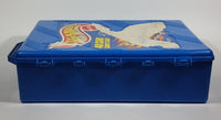 1998 Hot Wheels 48 Car Carrying Case Blue Plastic Container (Sticker Peeled) - Treasure Valley Antiques & Collectibles