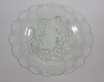 Flower Floral Decor Clear Frosted Embossed Glass 7" Dinner Plate - KIG Indonesia - Treasure Valley Antiques & Collectibles