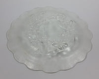 Flower Floral Decor Clear Frosted Embossed Glass 7" Dinner Plate - KIG Indonesia - Treasure Valley Antiques & Collectibles